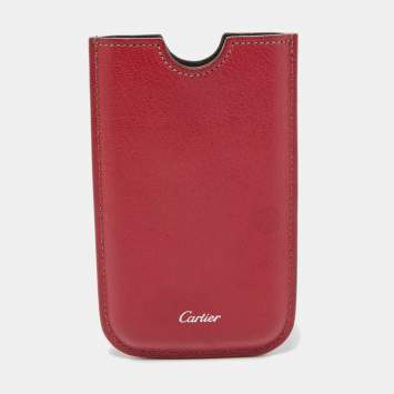 Pre Owned Cartier Pink Leather iPhone Case