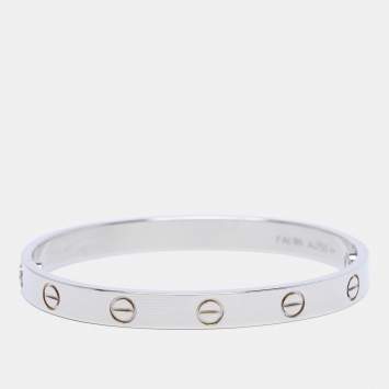 Pre Owned Cartier Love 18k White Gold Bracelet 16