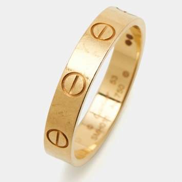 Pre Owned Cartier Love 18k Yellow Gold Wedding Band Ring Size 53