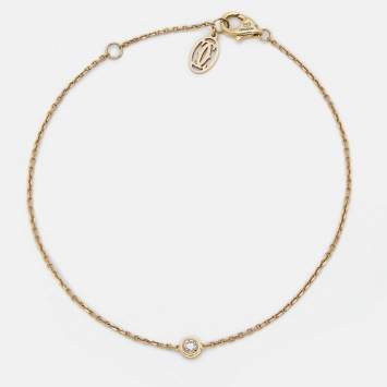 Pre Owned Cartier D'amour Diamond 18k Yellow Gold XS Model Bracelet
