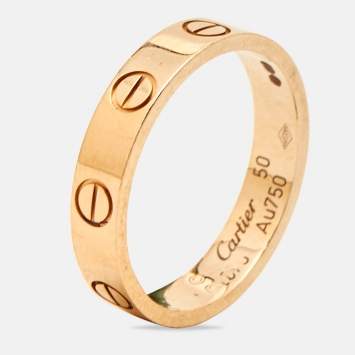 Pre Owned Cartier Love 18k Rose Gold Wedding Band Ring Size 50