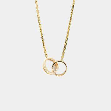 Pre Owned Cartier 18K Yellow Gold and Diamond Love Pendant Necklace