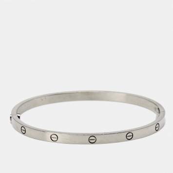 Pre Owned Cartier Love 18k White Gold Small Model Bracelet 16