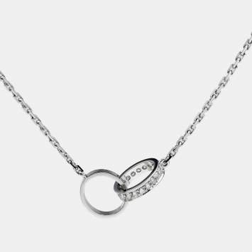 مملوكة مسبقًا Cartier Love Interlocking  Diamonds 18k White Gold Necklace