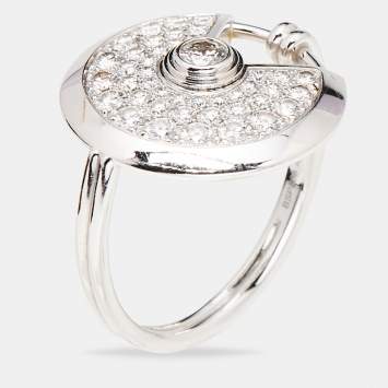 مملوكة مسبقًا Cartier Amulette de Cartier Diamond 18K White Gold SM Ring
