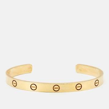 Pre Owned Cartier Love 18k Yellow Gold Cuff Bracelet 18