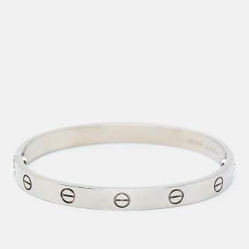 Pre Owned Cartier Love 18k White Gold Bracelet 17
