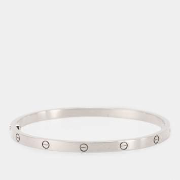 Pre Owned Cartier Love 18k White Gold Bangle Bracelet 16