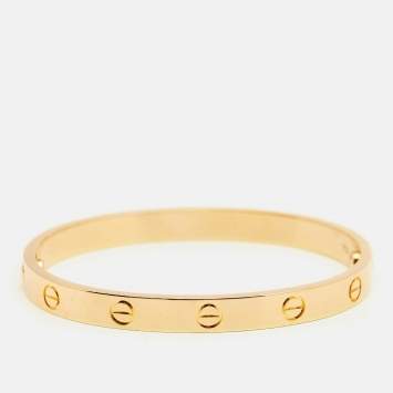 Pre Owned Cartier Love 18k Yellow Gold Bracelet 17