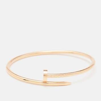 Pre Owned Cartier Juste Un Clou 18k Rose Gold Small Model Bracelet 15