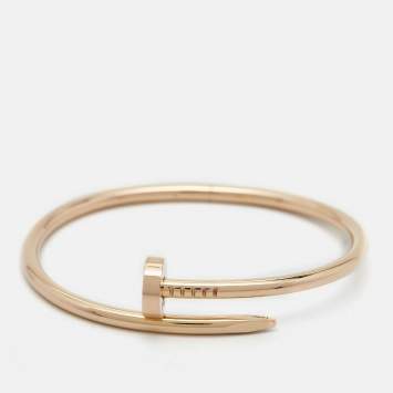 Pre Owned Cartier Juste Un Clou 18k Rose Gold Bracelet 17