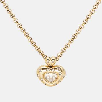 Pre Owned Chopard Happy Diamonds 18k Yellow Gold Pendant Necklace