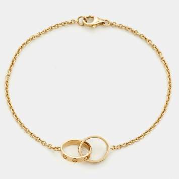 Pre Owned Cartier Love Interlocking Loops 18k Yellow Gold Bracelet
