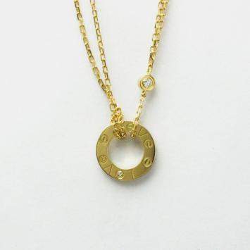 Pre Owned Cartier 18K Yellow Gold and Diamond Love Pendant Necklace