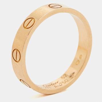 Pre Owned Cartier Love 18k Rose Gold Wedding Band Ring Size 52