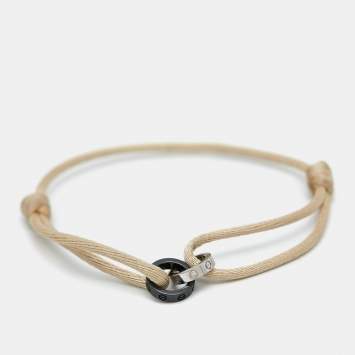 مملوكة مسبقًا Cartier Love Ceramic Diamonds 18k White Gold Adjustable Cord Bracelet
