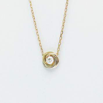 Pre Owned Cartier 18K Yellow, Rose, White Gold Trinity Necklace