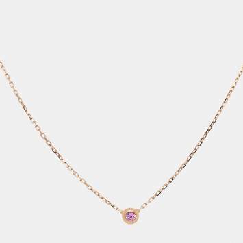 Pre Owned Cartier d'Amour Pink Sapphire 18k Rose Gold Necklace