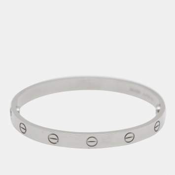 Pre Owned Cartier Love 18k White Gold Bracelet 17