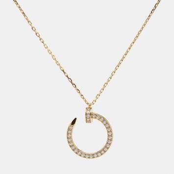 Pre Owned Cartier Juste Un Clou Diamonds 18k Yellow Gold Necklace