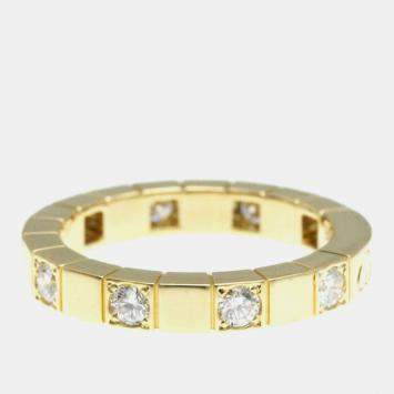 Pre Owned Cartier 18K Yellow Gold and Diamond Lanieres Band Ring EU 49