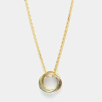 Pre Owned Cartier 18K Pink White Yellow Gold Trinity Pendant Necklace