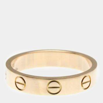 Pre Owned Cartier 18K Rose Gold Love Band Ring EU 50