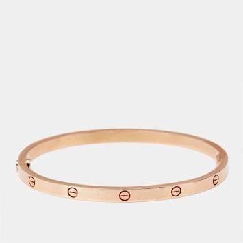 Pre Owned Cartier Love 18k Rose Gold Small Model Bracelet 16