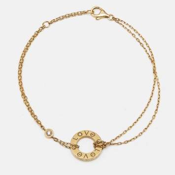 Pre Owned Cartier Love Diamond 18k Yellow Gold Bracelet
