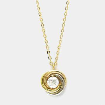 Pre Owned  Cartier  18K Pink White Yellow Gold Diamond Trinity De Cartier Pendant Necklace