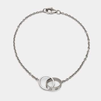 Pre Owned Cartier Love Interlocking Loops 18k White Gold Bracelet