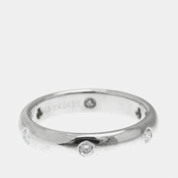 Cartier 18K White Gold Stella Diamond Ring EU 52