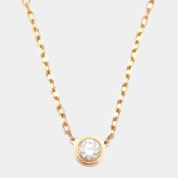 Cartier 18K Rose Gold Diamond Sapphire D'Amour Necklace