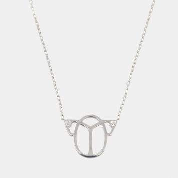 Cartier 18K White Gold Scarab Diamond Necklace