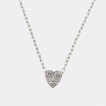 Cartier 18K White Gold Mini Heart of Cartier Diamond Necklace