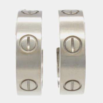 Cartier 18K White Gold Classic Love Hoop Earrings