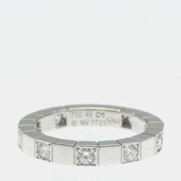Pre Owned Cartier 18K White Gold and Diamond Lanieres Ring EU 49