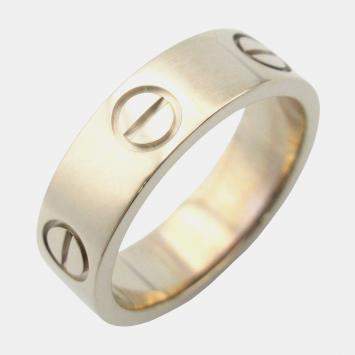 Pre Owned Cartier 18K White Gold Love Band Ring EU 50