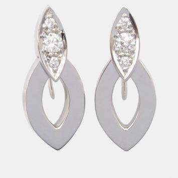 Cartier 18K White Gold Diadea Diamond Earrings