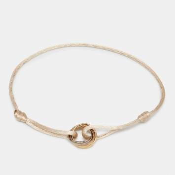 Cartier Trinity 18k Three Tone Gold Adjustable Cord Bracelet
