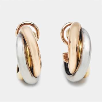 Cartier Trinity 18k Three Tone Gold Earrings