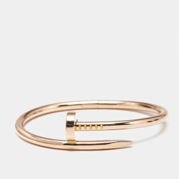 Pre Owned Cartier Juste Un Clou 18k Rose Gold Bracelet 15