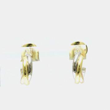 Cartier 18K Yellow, Rose, White Gold Trinity Earring
