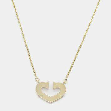 Pre Owned Cartier C De Cartier Heart 18K Yellow Gold Pendant Necklace