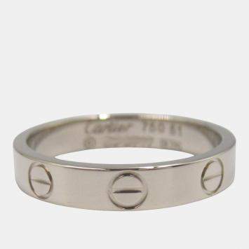 Cartier Love 18K White Gold Band Ring EU 51