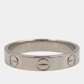 Pre Owned Cartier Love 18K White Gold Band Ring EU 50