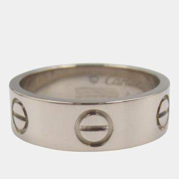 Pre Owned Cartier Love 18K White Gold Love Band Ring EU 50