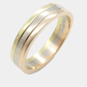 Pre Owned Cartier Vendome 18K Rose, White and Yellow Gold Band Ring EU 57
