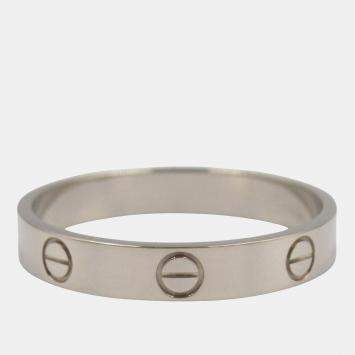Pre Owned Cartier Love 18K White Gold Band Ring EU 62