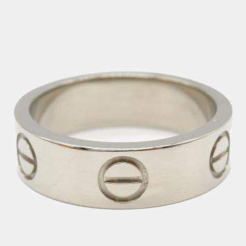 Cartier Love 18K White Gold Band Ring EU 49